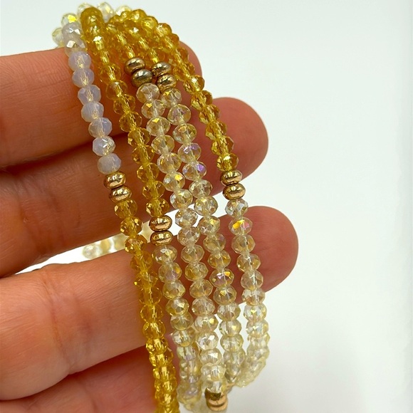 Crystal Multilayer Bracelet – Neutral Tones - Picture 4 of 6